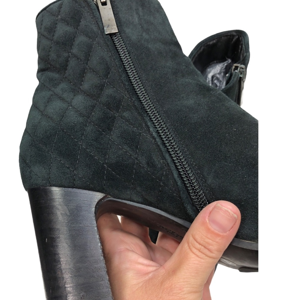 Black Aquatalia Quilted Leather Suede Booties Sz 7 - Picture 14 of 16